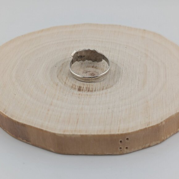 Zuni Turquoise Mini Diamond Cluster‎ Inlay Ring NA Handmade Jewelry Sz 9.25US ** - Picture 8 of 9